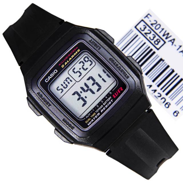 Casio Illuminator F-201WA-1ADF Dual Time Sports Watch
Original