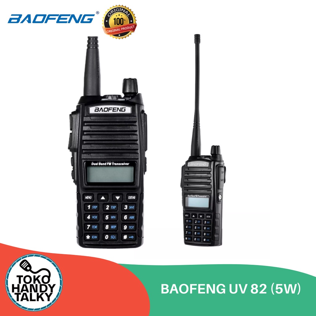 HANDY TALKY BAOFENG UV-82 UV82 UV 82 DUALBAND VHF UHF 5 WATT GARANSI RESMI POSTEL