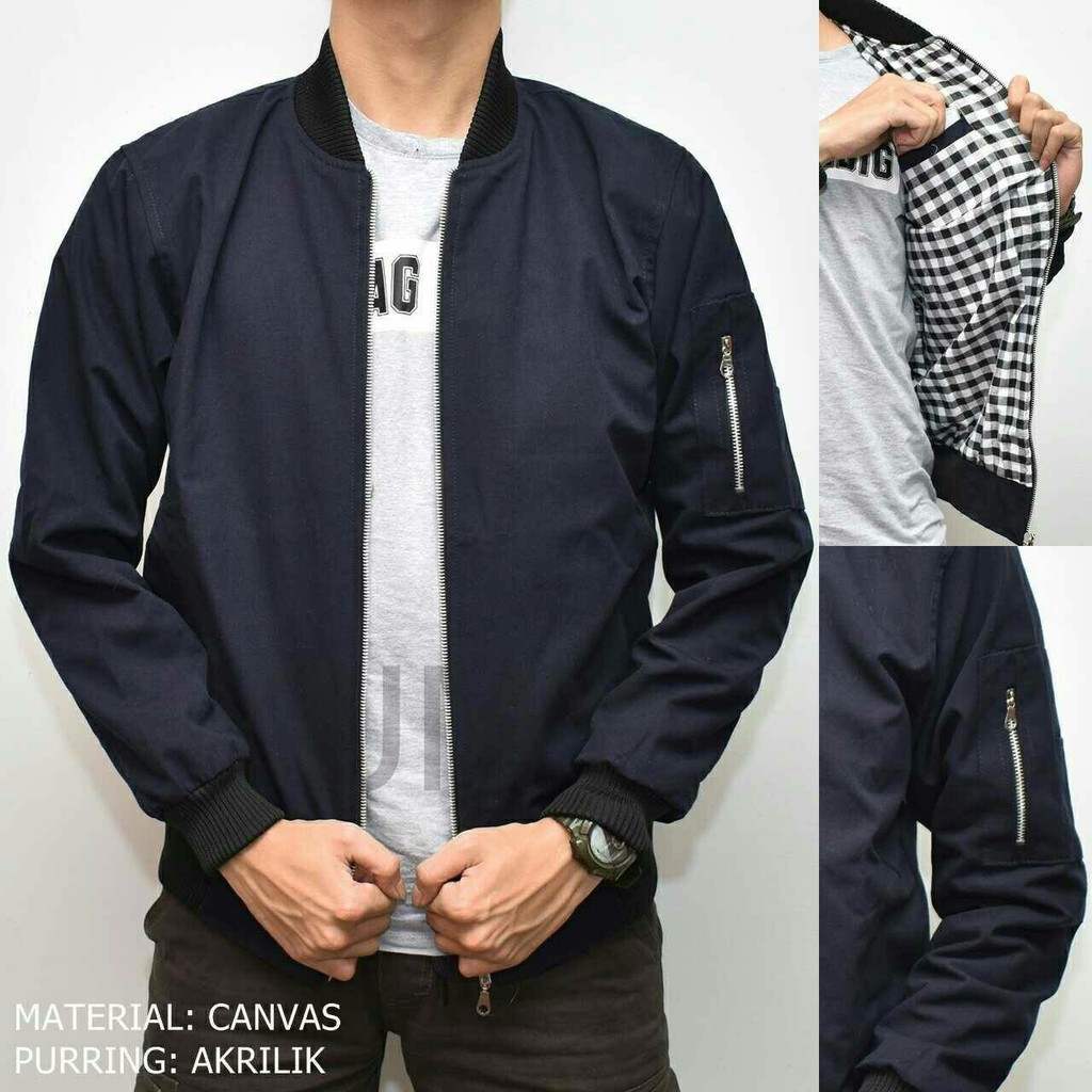 Jaket Pria / Jaket Bomber Polos / Bomber