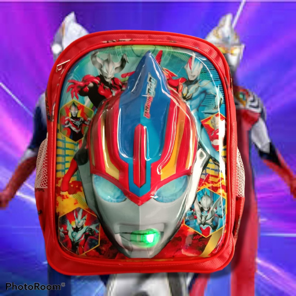 TAS PUNGGUNG SEKOLAH ANAK PAUD/TK GAMBAR SPIDERMAN LAMPU LED
