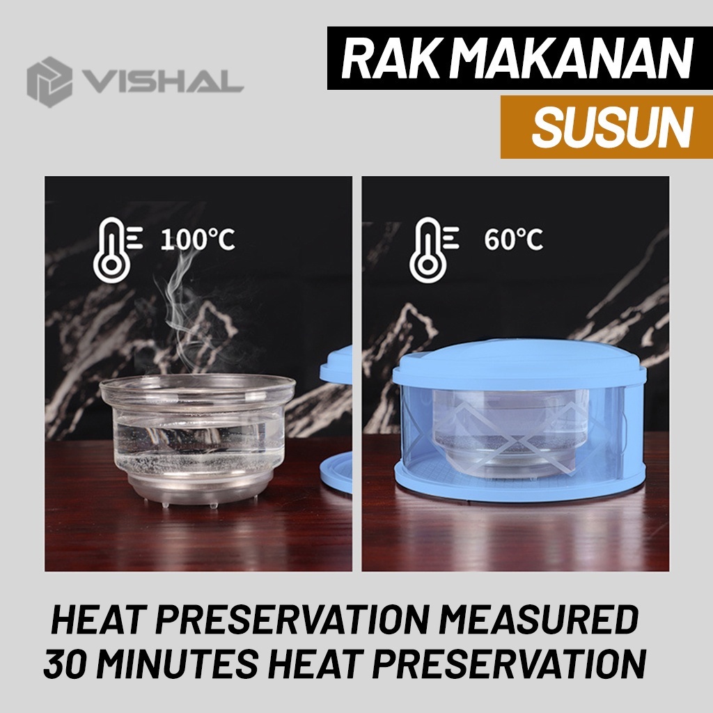 VISHAL Rak Susun Penyimpanan Makanan Tetap Hangat Meal Cover Multilayer Tudung Saji Bertingkat Food