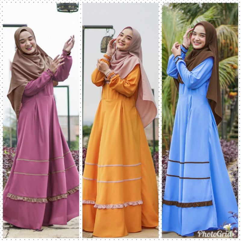 READY GAMIS SAJA QUENSHA DRESS (GRADE SALE) ORIGINAL ALWA HIJAB