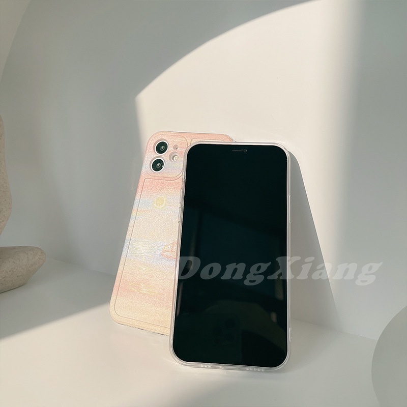 XIAOMI Soft Case Silikon Motif Lukisan Matahari Terbenam Warna Gradasi Untuk Redmi Note 11 / 11s / 11pro / 10 / 9 / 8 / 7pro / 9A / 9T / Poco / X3 / M3 / M3Pro