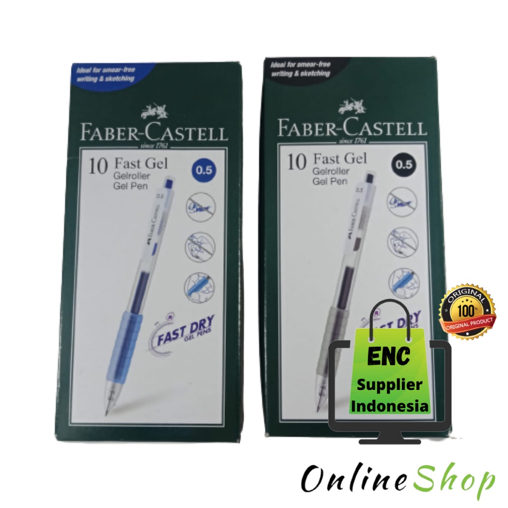 

fabercastell 1 buah Pulpen Faber Castell Fast 0.5 mm fast gel dry pen Bolpen per pcs - enc.sup