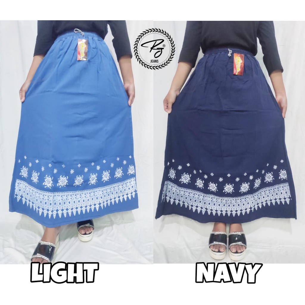 Rok Jeans / Rok Semi Jeans / Rok Sablon / Bawahan Wanita