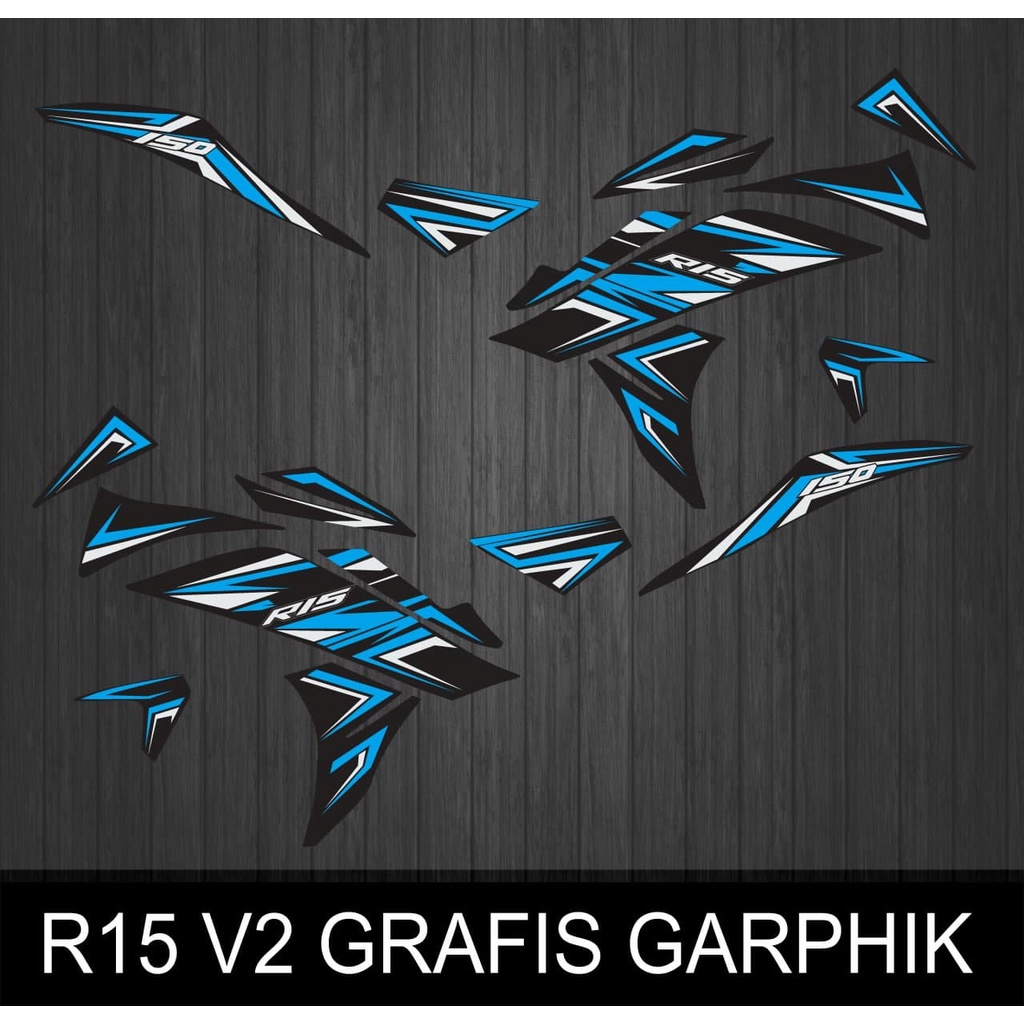 STIKER STRIPING VARIASI YAMAHA R15 V2 GRAFIS GARPHIK BIRU