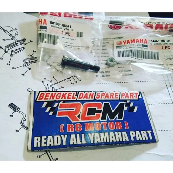 90109-066F1 95602-06100 PRBIJI BAUT DAN MUR FOOTSTEP NO 33 DAN 34 INJAKAN BELAKANG RX KING RXK RXKING FIZR VEGA LAMA ORI ORIGINAL YAMAHA YGP ASLI