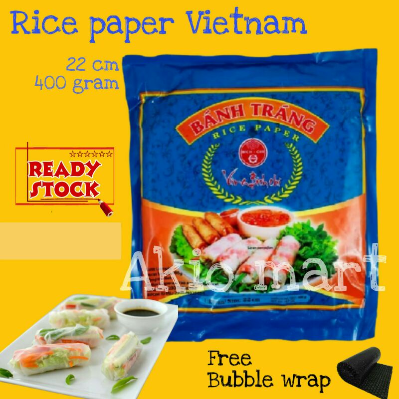 

Banh Trang Rice Paper 400 gr | Kulit Lumpia Vietnam Spring Roll | Rice Paper 22 cm