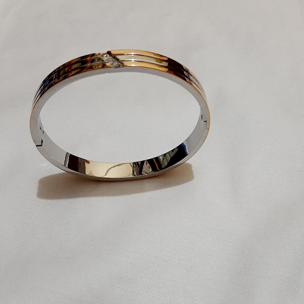 Gelang titanium wanita kombinasi warna , perhiasan wanita asli titanium