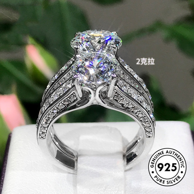 Cincin Sterling Silver 925 Hias Berlian Imitasi Elegan Untuk Wanita