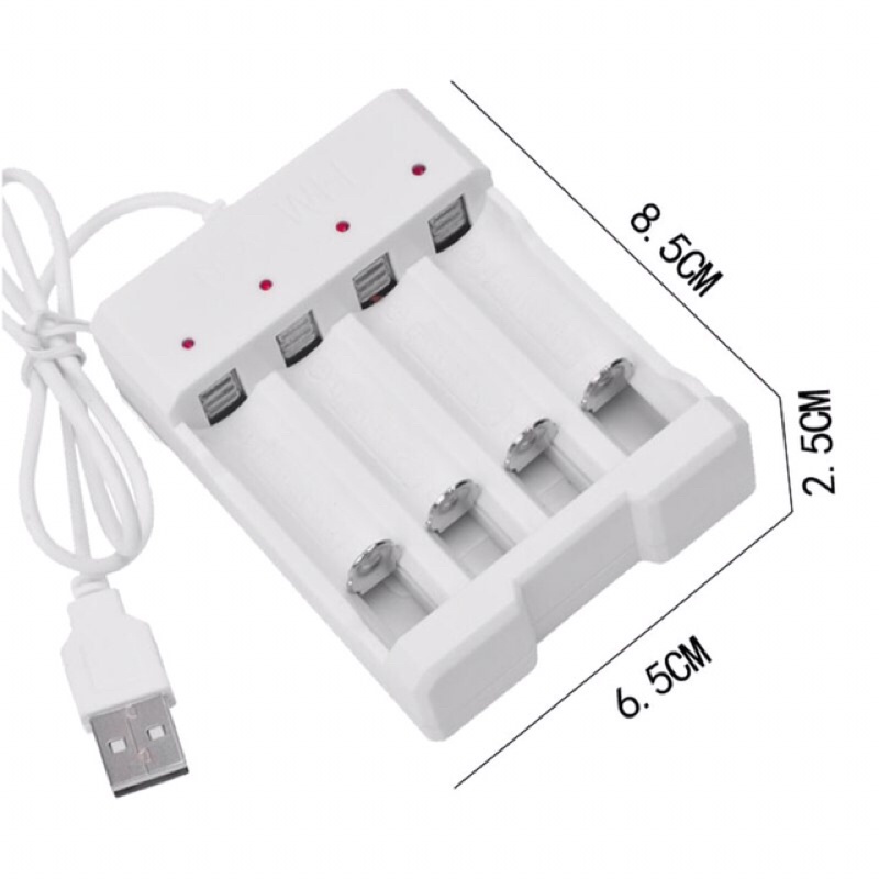 HCQWBING Charger Baterai USB Plug 4 slot for AA/AAA Termurah