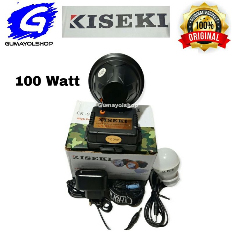 Senter Kepala LED 100 Watt Asli Kiseki CK - 918+ Bonus Bohlam 3W / High power Lithium Headlamp