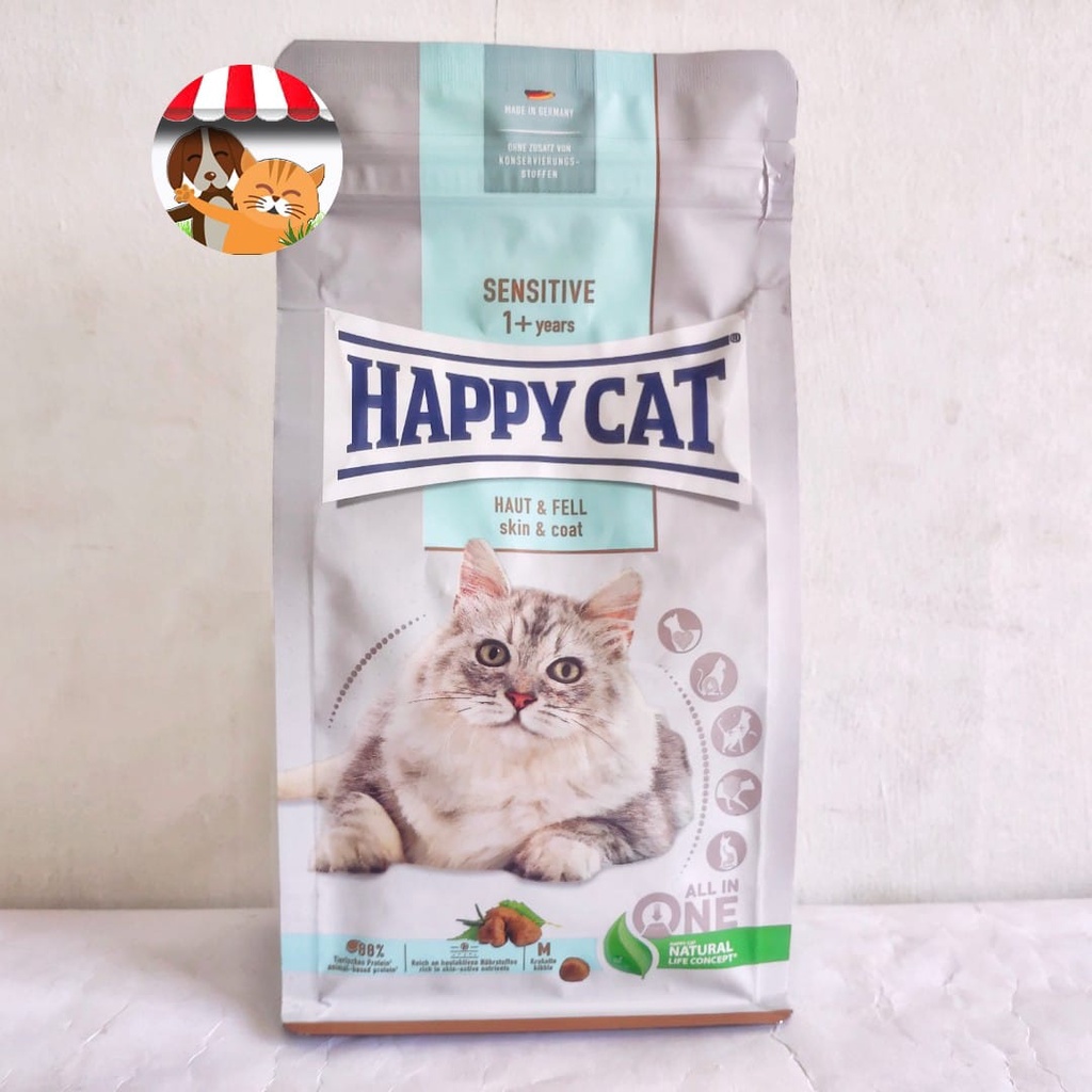Happy Cat Makanan Kucing Sensitive Skin &amp; Coat Haut Fell 300gr