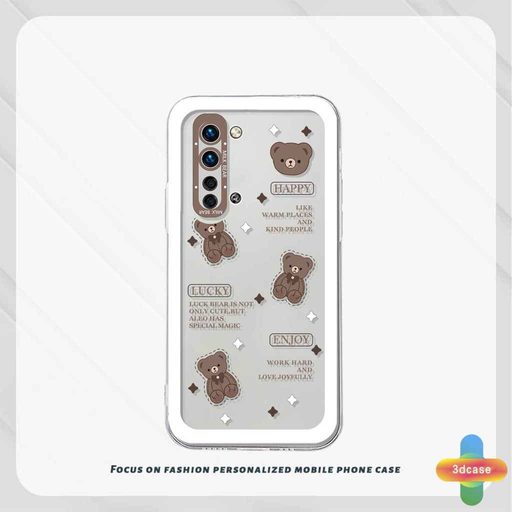 Soft Case Realme C11 2021 C21Y C31 C35 C15 C21 C25 C20 C3 C12 C2 C25S 5S 5 5S 5i C17 7i C1 C25Y C2 C3i 6i C20A realme Narzo 20 10 10A 20A 30A A7 A5S A15 A16 Y12 Y20 Y15S A03 Brown Cute Bear Transparent Case