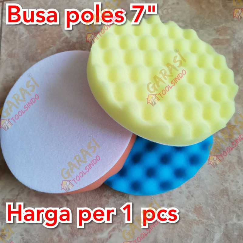 Jual Busa Poles Inch Sponge Spon Mesin Poles Aksesoris Mesin Polisher Busa Velcro Inchi