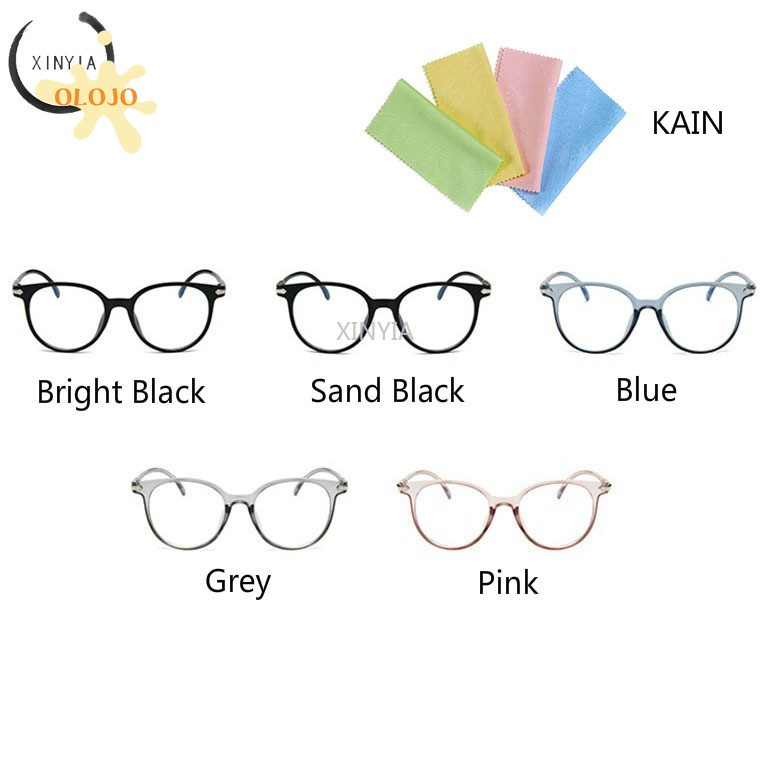 【Bayar Di Tempat】 Kacamata Wanita Pria Frame Sunglasses Anti Radiasi Lensa Transparan