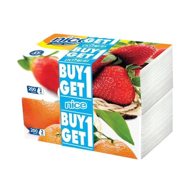 NICE FACIAL TISSUE 200 SHEETS. BUY 1 GET 1 FREE