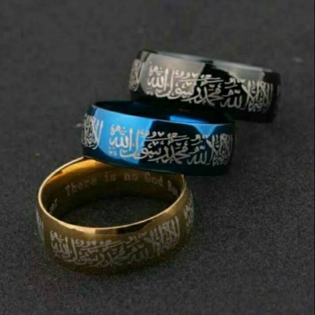 Cincin tauhid tebal 8mm 12pcs random
