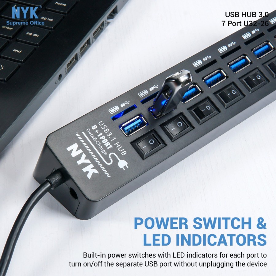 NYK Usb Hub 3.0 - 7 Port U32-26