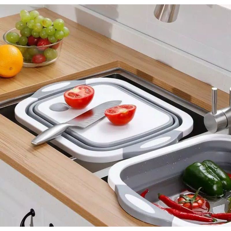 PROMO Baskom lipat silikon silicone Talenan baskom serbaguna plastik Food grade