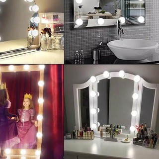Led Vanity Light Kit Mirror Bulb Headlight Bulbs Kit 10 Bulb Lampu Led Meja Rias Makeup Shopee Indonesia