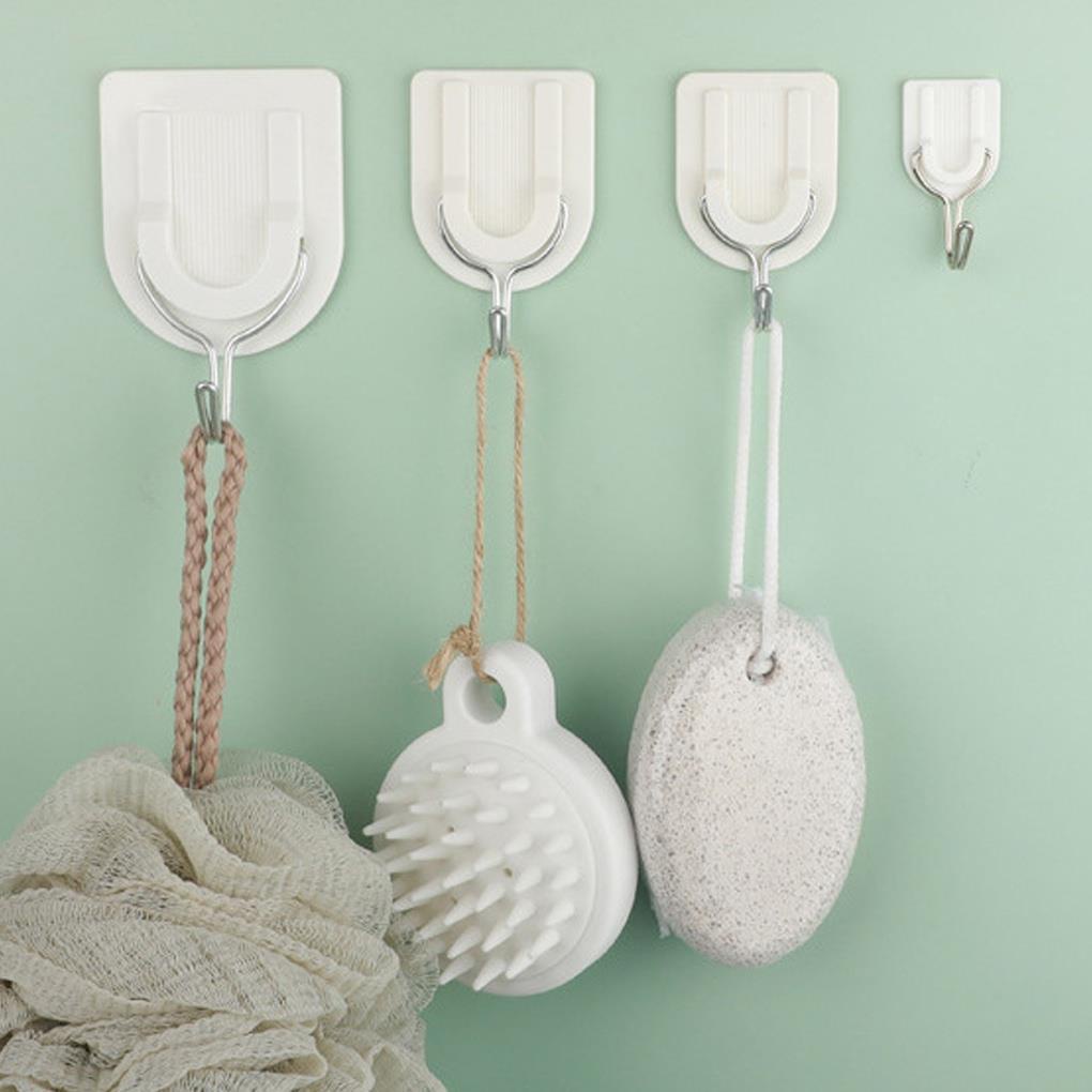 (house2020) 6pcs / Set Kait Gantungan Dinding / Pintu / Ubin / Kaca Kuat Untuk Perlengkapan Rumah