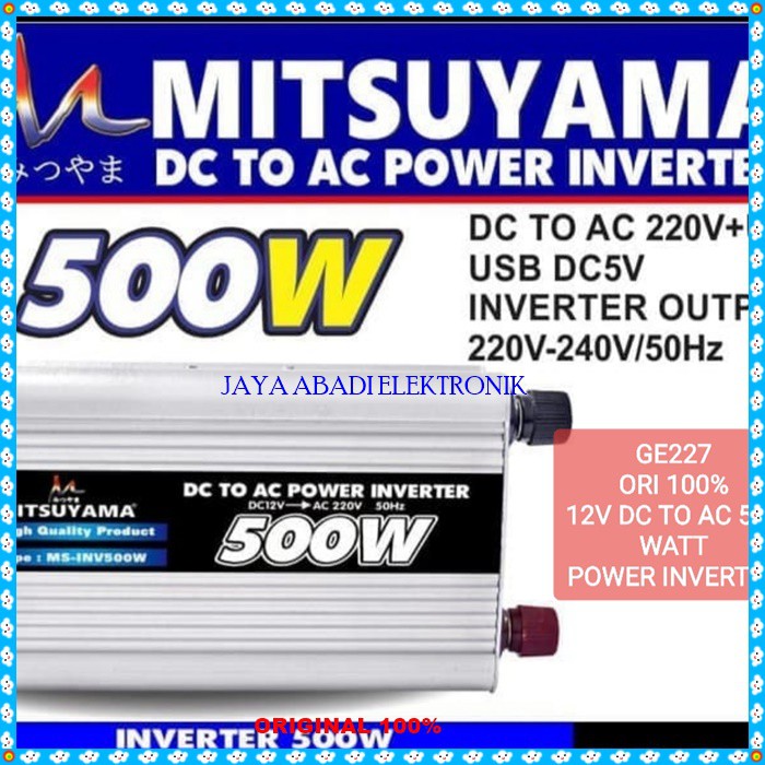 G227 ORIGINAL Adaptor power Inverter adapter 12v DC to AC 500 Watt wat usb 5v aki accu original mobi