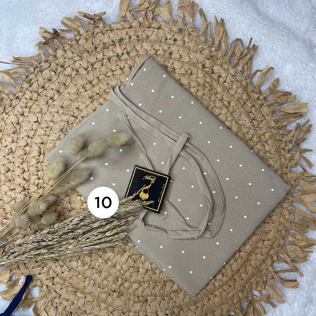Bugis Hijab - Bergo Maryam Motif Polkadot - Ukuran L - Bergo Instan-10. Abu Gading