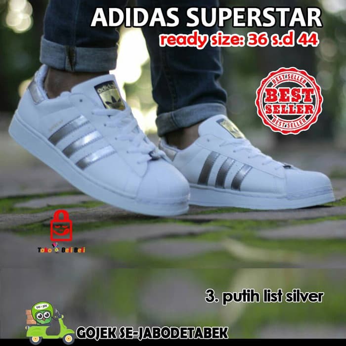 Sneakers Wanita adidas superstar import, sepatu sneakers, adidas superstar shoes - Full Putih, 36