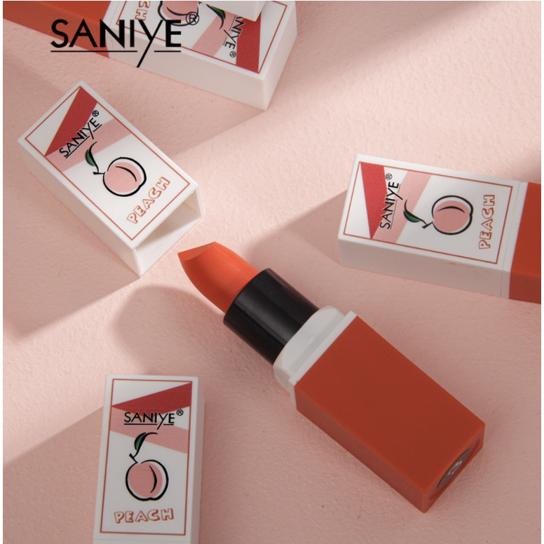 SANIYE Peach Lipstick Matte 6 Warna durable and anti-fade SA017