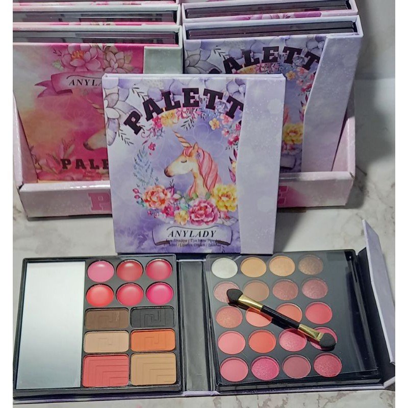 PROMO!! ANYLADY EYESHADOW MAKEUP PALLETE 4IN1 EYESHADOW+BLUSHER+LIPSTICK PALETTE NO. 8658FA