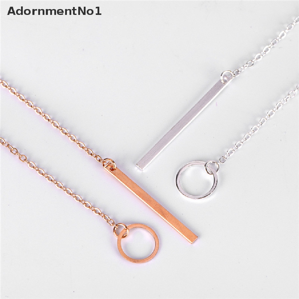 (AdornmentNo1) Kalung Rantai + Liontin Bulat Motif Geometri Aksen Hollow Untuk Perhiasan Wanita