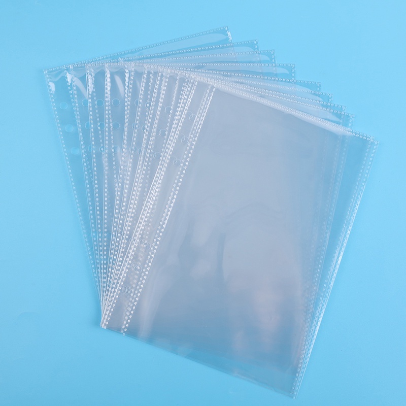 10 Lembar Folder Flipbook 6 Lubang Bahan PP Frosted Transparan Ukuran A5 Untuk Kantor/Hot Sale