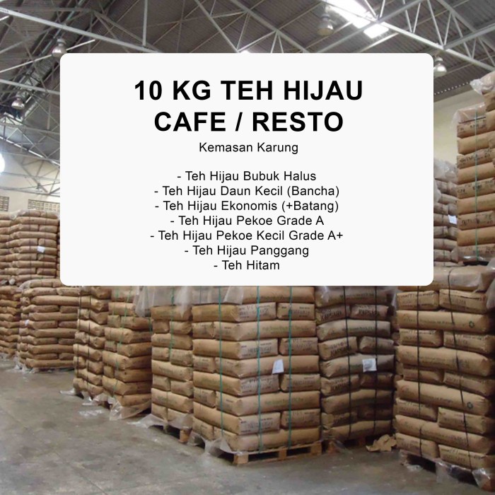 

(BISA COD) Supplier Teh Hijau Green Tea Grosir Hotel Resto Kafe 10kg - Bubuk