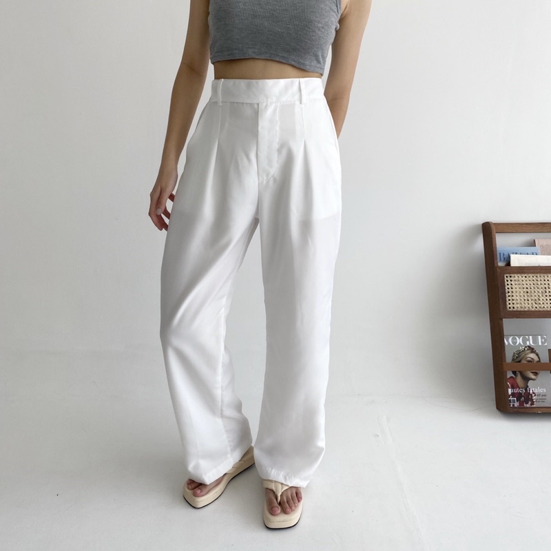 URI PANTS - POSHA Celana Panjang Highwaist Trousers Korean Basic Long Pants Highwaisted