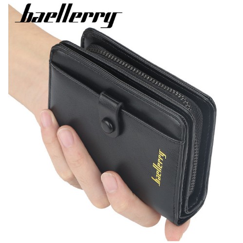 PROMO Dompet Pendek Tebal Lipat Kulit Pria keren import  New Baellerry Wallet D9153 - Cokelat muda
