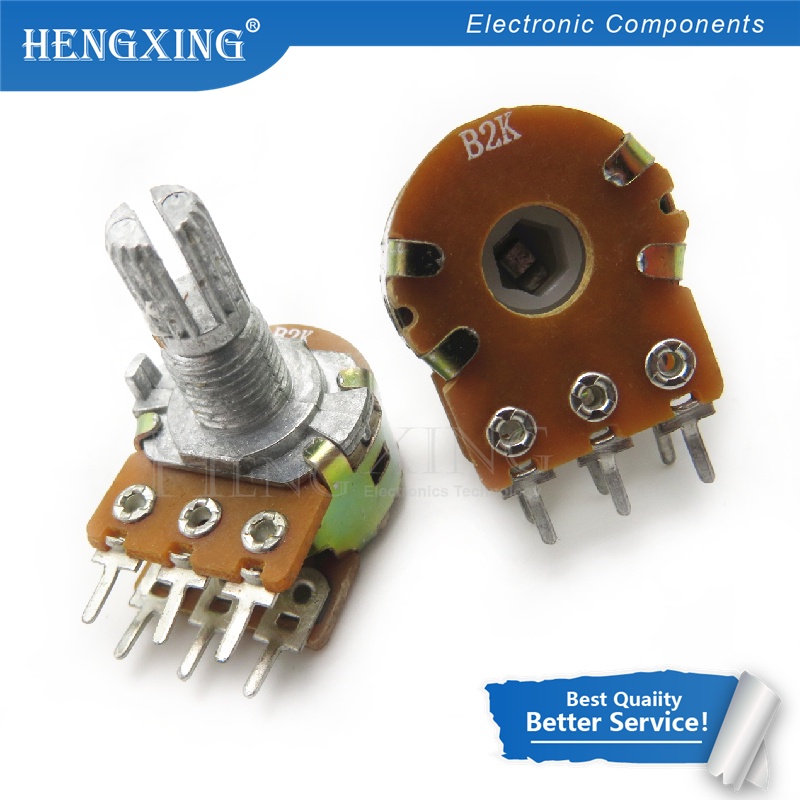 50pcs Potentiometer B1K B2K B5K B10K B20K B50K B100K B500K B1M 6Pin Shaft WH148 1K 2K 5K 100K 50K 500K 10K 20K