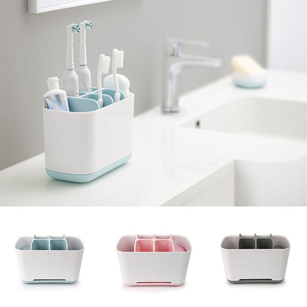 Solighter Tempat Sikat Gigi Tempat Brush Makeup Rumah Tangga Tempat Pasta Gigi Multifungsi