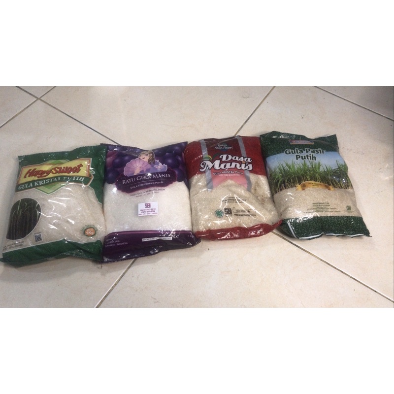 

GULA 1KG MEREK RANDOM| PSM | GULA INDOMARET | DASA MANIS | RATU GULA MANIS | HAPPY SWEET