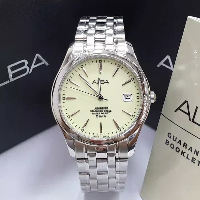 JAM TANGAN PRIA ALBA AXHK99X1 AXHK99 SILVER GARANSI RESMI  1 THN ORIGINAL