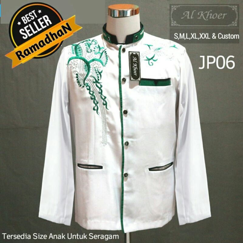 Koko Jasko Jas koko bordir modern / Busana muslim pria / Baju lebaran / Seragam keluarga Exlusive