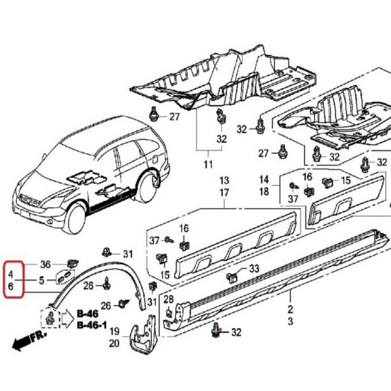 Over Fender lis molding Depan CRV 2008-2012, Crv Gen 3