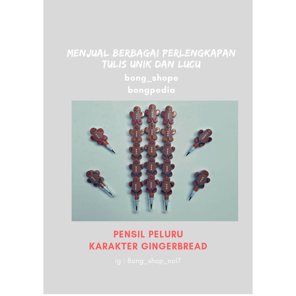 

Pencil Peluru Karakter Ginger Bread|Pensil Ginger Bread|Pensil Ginger Bread Unik