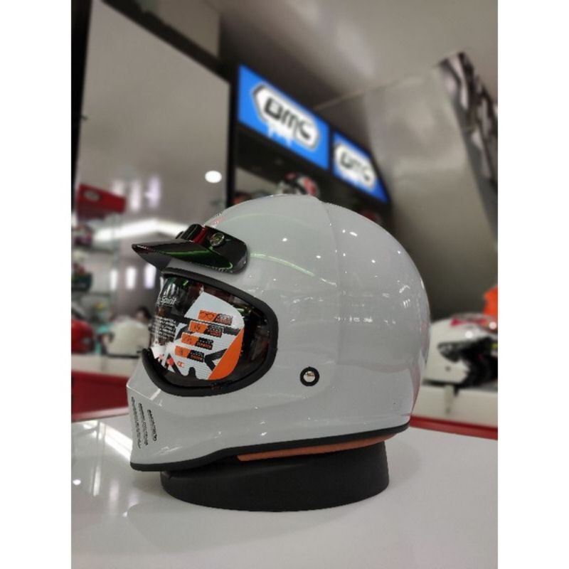 HELM INK TROOPER ASPHALT GREY ORIGINAL HELM CAKIL INK TROOPER GREY HELM RETRO FULL FACE INK MURAH