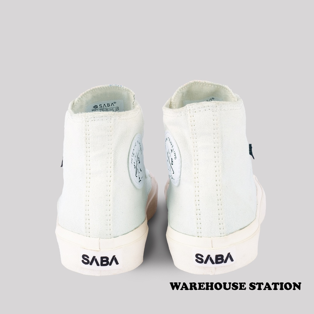 SABA Basic High All White - Sepatu Sneakers Casual Pria Wanita