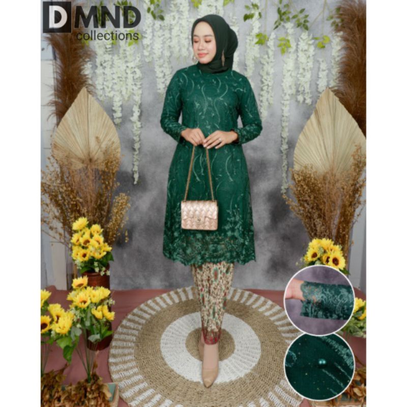 STELAN KEBAYA TUNIK BORDIR / TUNIK KEBAYA TULLE - KEBAYA MODERN - KEBAYA PESTA CANTIK KEKINIAN