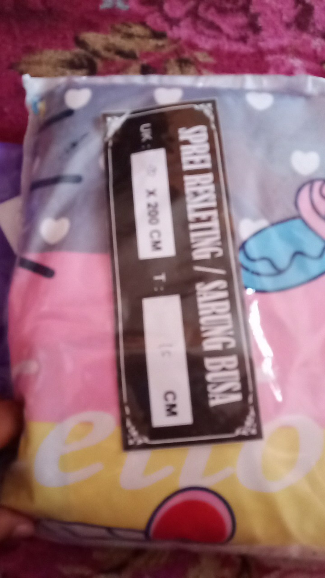 Sprei Karet ,sprei Resleting Motif Hellokity