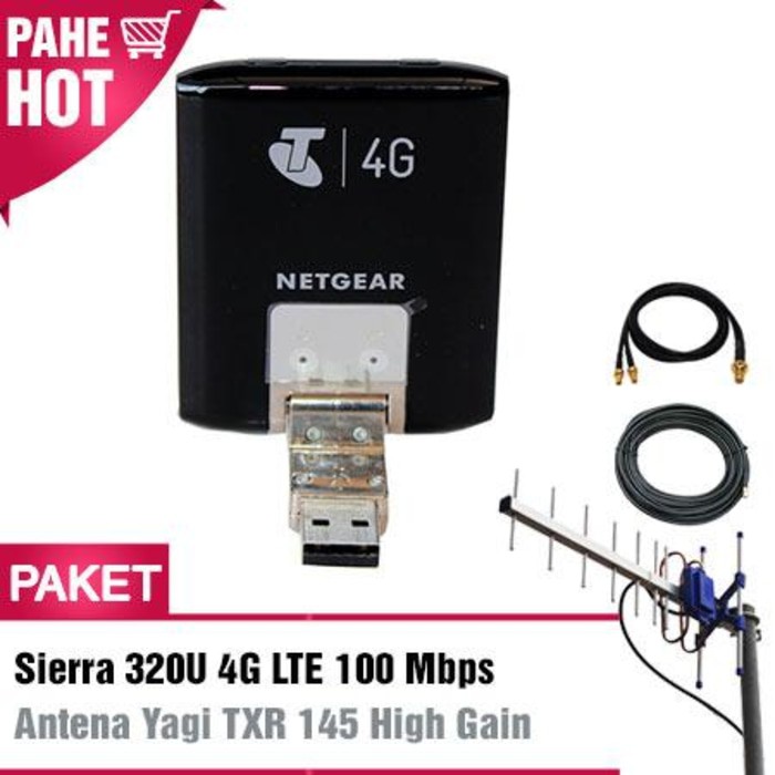Paket Modem Sierra 320U 4G LTE 100 Mbps + Antena Yagi TXR145 + Pigtail Dual