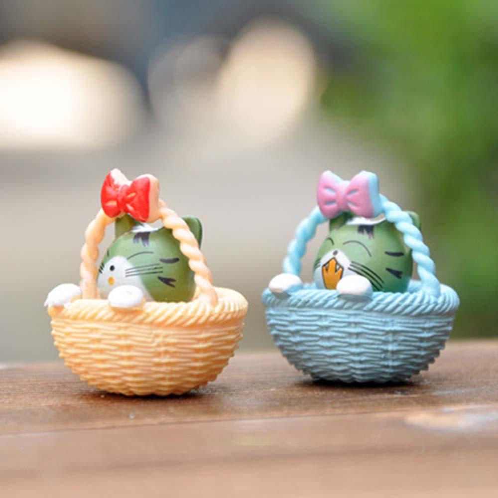 [Elegan] Cheese Cat 4Pcs Patung PVC Miniatur Dekorasi Rumah Ornamen Patung Model Taman Peri