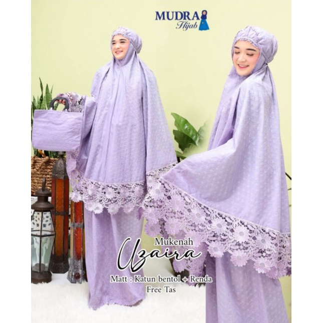 MUKENA UZAIRA, CANTIK DAN ANGGUN ORIGINAL MUDRA HIJAB, KATUN BENTOL ADEM NYAMAN DAN LEMBUT, MIX REND